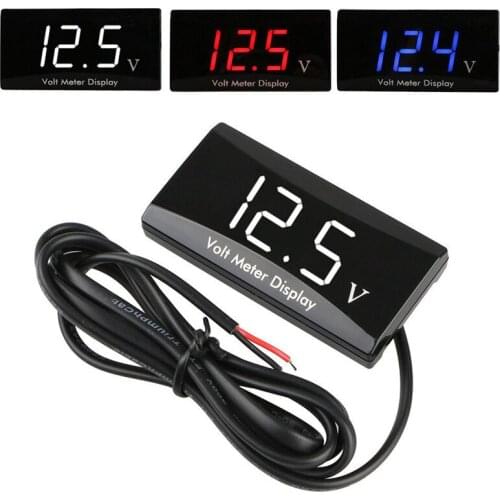 Convenient Portable Waterproof Display Digital LED High Accuracy Voltage Volt Gauge Voltmeter Car Motorcycle Panel Meter#289979