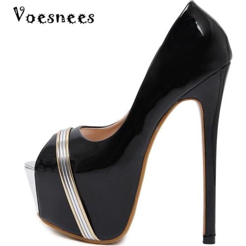 2020 spring and autumn new 16CM fish mouth super high heel shoes sweet waterproof platform fine heel womens shoes 40 yards