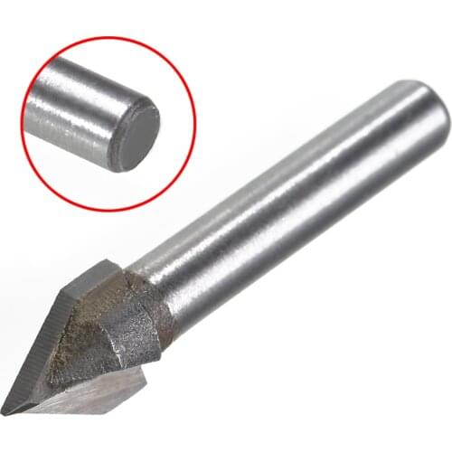 1pc 1/4" Shank V Groove Bit Mayitr 60 Degree CNC Router Engraving Wood Working Tool 6x10mm