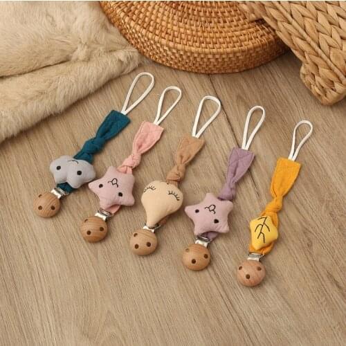 1PC Baby Pacifier Chain Cotton Pacifier Clips Nipple Holder Baby Teething Chain F3ME