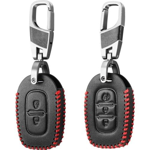 2 3 Button Leather Remote Key Fob Case Cover For Renault Duster Sandero Kwid Logan Clio Captur Laguna Scenic Master 2016 2017