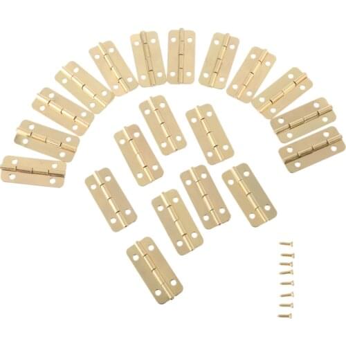 20Pcs Gold Hinges For Jewelry Boxes Furniture Fittings Kitchen Cabinet Door Drawer Hinges Furniture Accessories