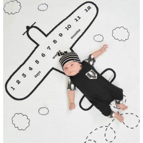 2020 Newborn baby Monthly Growth Milestone Blanket Photography Background Cloth Commemorate Rug 100*100cm