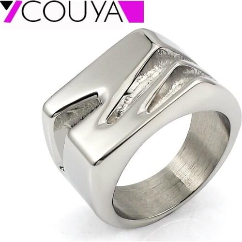 2021 Fashin Shiny Finish Rings for Women Silver Color 316L Stainless Steel Plane Ring Jewelry