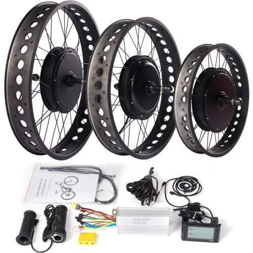 250W - 1000W 1500W Fat Tire Bicycle Ebike 20'' 24'' 26'' 4.0 Dropout Front 135 or Rear 170 190mm Snow Beach Bike Conversion Kit