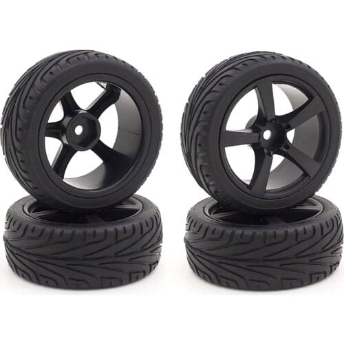 4PCS 65*25MM Soft Rubber Wheel Rims and Tires for RC 1: 10 HSP 94123 94122 Remote Control Car DIY Upgrade Parts Spare