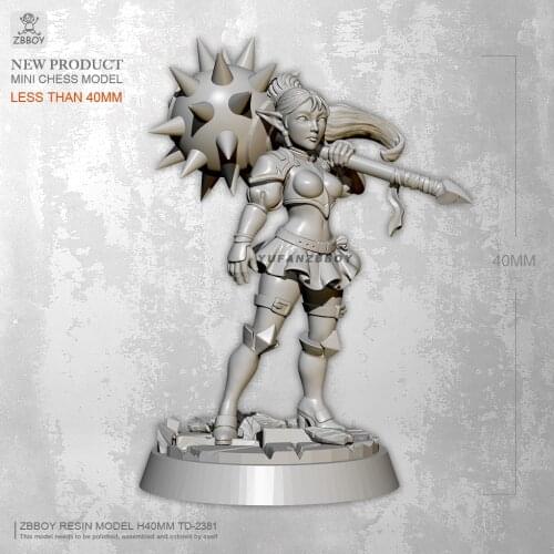 45mm Resin figure kits beautiful girl model self-assembled TD-2381