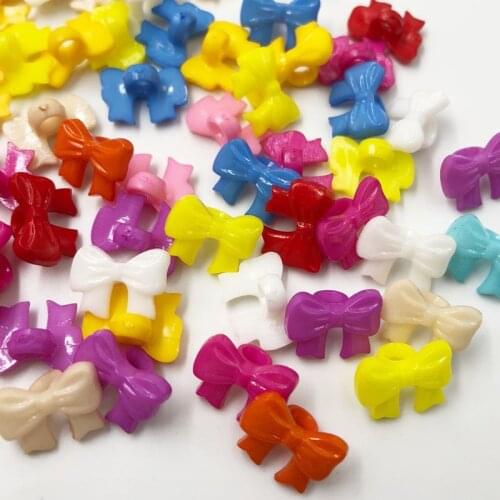 50/100pcs Random Mix Resin Bow Sewing Buttons Scrapbooking Flowers Plastic button PT283