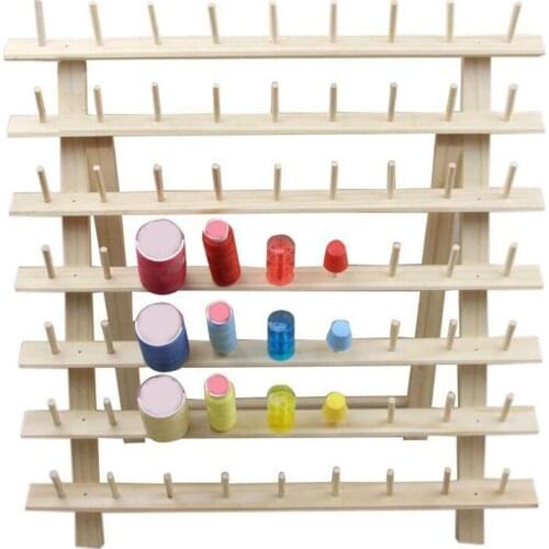 63 Spool Wood Sewing Thread Stand Organizer Embroidery Storage Rack Holder Bracket E2S
