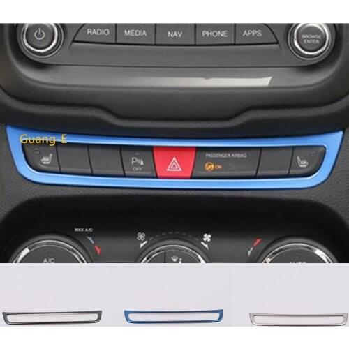 Car Stainless Steel Middle Console Central Control Navigation Switch Trim Frame 1pcs For Jeep Renegade 2016 2017 2018 2019 2020