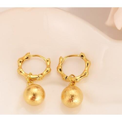 Bangrui gold beads Heart Earring For Girls/Ladies Birthday Gift Trendy Gold Color Engagement /Wedding Bands Promise Earring