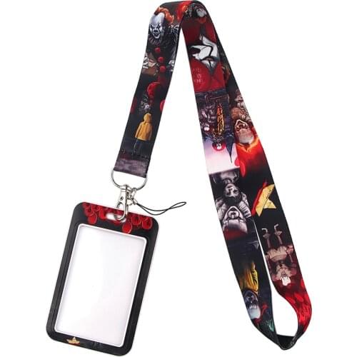 YL1 Horror Movie Lanyard Credit Card ID Badge Holder Key Ring Bag Student woman Travel Bank Bus Business Card Cover Keychain