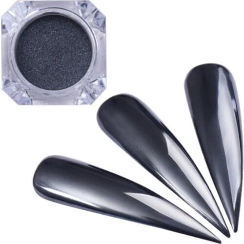 Black Mirror Effect Shinning Nail Glitter Pigment Dust Fashion Nails Decoration Tools Manicure Salon Art Powder