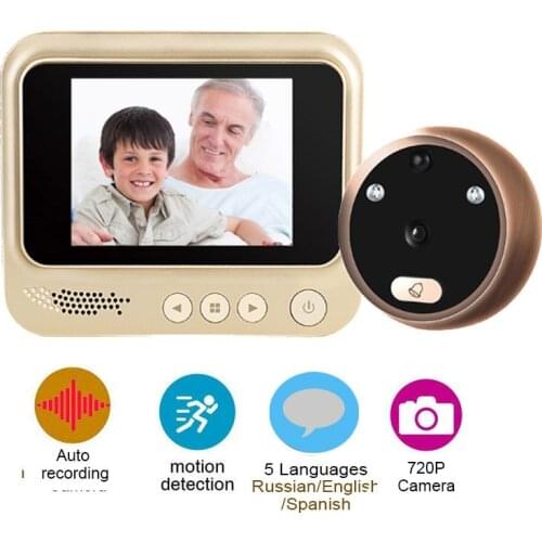 Video Peephole Door Viewer Motion Detection Electronic Ring Doorbell Camera Video-eye Security Auto Photo Li-Battery