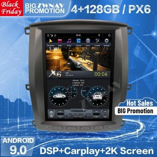 Tesla Screen For 2002 2003 2004 2005 2006 2007 Toyota Land Cruiser 100 LC100 LX470 Android 9 Player GPS Unit Audio Radio Stereo