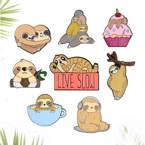 Cute funny monkey family enamel pin listening to music bath delicious cake hug love backpack cloth badge jewelry brooch gift