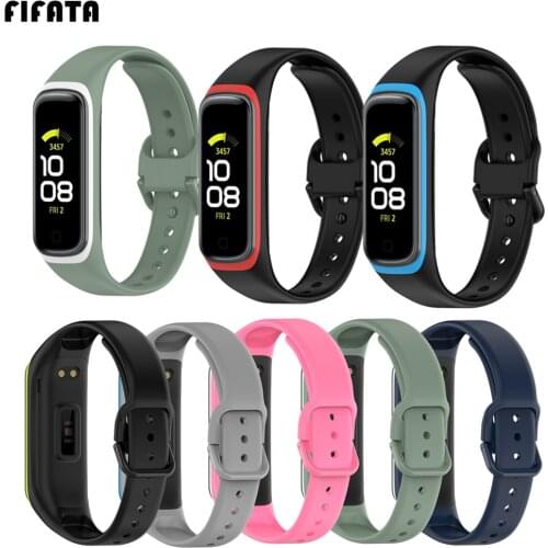 FIFATA For Samsung Galaxy Fit 2 SM-R220 Silicone Strap Smart Bracelet For Galaxy Fit2 Double Color Replacement Watchband Correa