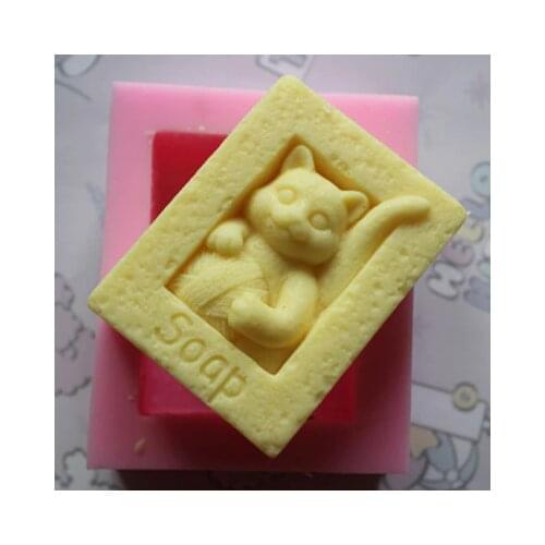 Soap mold/handmade soap mold/silicone mold/soap die/silica gel soap die cute cat