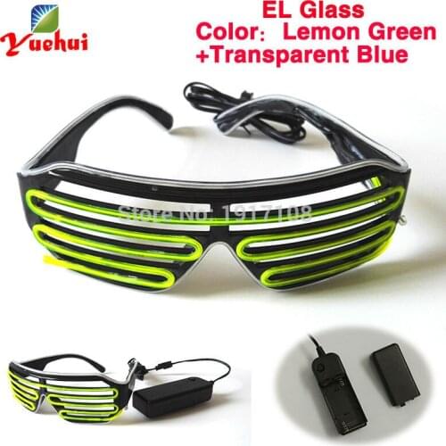 Hot Sales Glowing Two Color EL Wire Glasses 17 style Festival Party Decorative LED Neon Glasses For By DC3V Steady on Driver