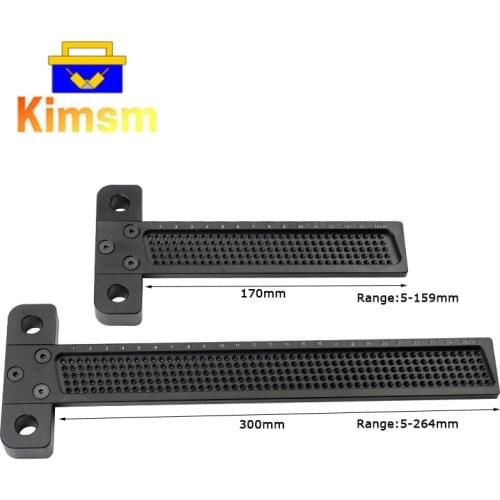 Aluminum Alloy T-type Measuring Ruler 159mm/264mm Woodworking Scribe Positioning Scribing Gauge Hole Line Ruler Woodworking Tool
