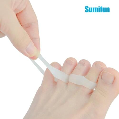 2Pcs Silicone Gel Two Hole Toe Separator Finger Pedicure Thumb Valgus Toe Corrector Straightener Foot Care Tool Product C133