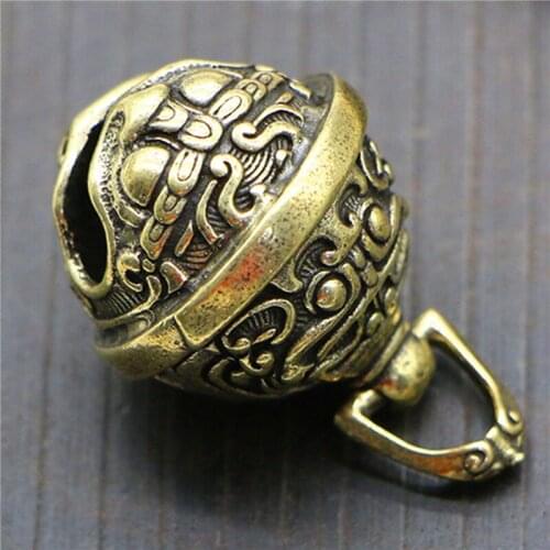 Brass Handicraft Die Casting Drop Bell Key Car Button Wind Bell Sect Bronze Bell Creative Gift Home Decoration Pendant