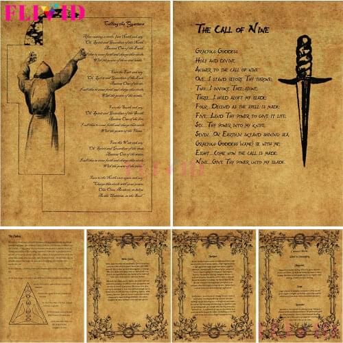 Shadow Book Poster Wall Art Witchcraft Nordic Wall Picture Alchemy Mantra DecorWizardry Spell Canvas Painting Unframed