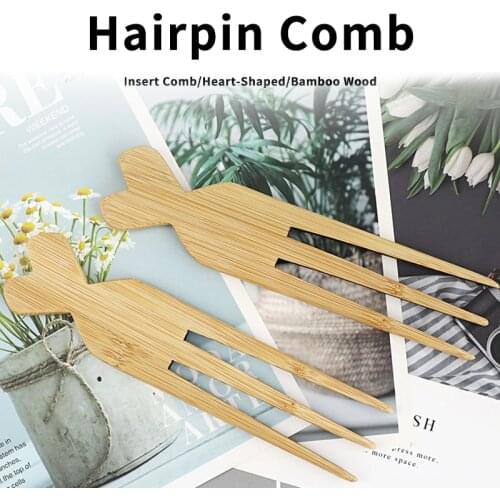 Pure Natural Bamboo Hairpin Comb Womens Ponytail Holder Insert Comb Diy Hair Styling Comb