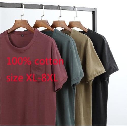 New Arrival Fashion Super Large Summer Casual Short Sleeve O-neck Knitted Tshirt Men Plus Size XL 2XL 3XL 4XL 5XL 6XL 7XL 8XL