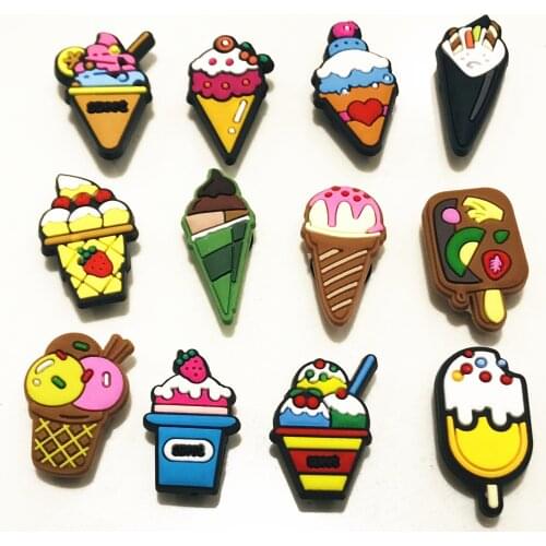 Wholesale 100PCS Mix Delicious Ice Cream PVC Craft Flat Back DIY Hair Decorations Charms Embellishments Scrapbooks