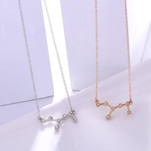 Valentines Day Present Women Antler Pendant Necklace Adults Diamond-embedded Neck Accessories Girlfriend Constellation necklace