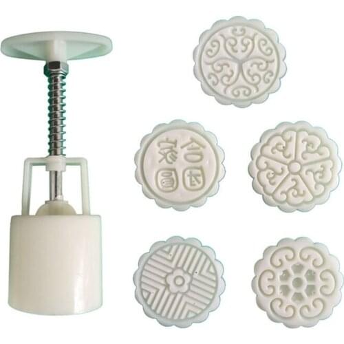 Cookie Cutter Moon Cake Mould with Stamps Mid Autumn Festival DIY Decoration Mid Autumn Festival Thickness Adjustable N0PA
