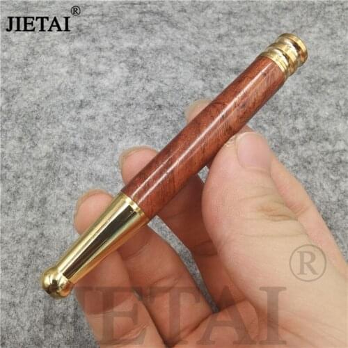 Portable Smoking Pipe Bit Straight Filter Wooden Polish Smoke Natual Red Rosewood Cigarette Holder Detachable Wooden Mouthpiece