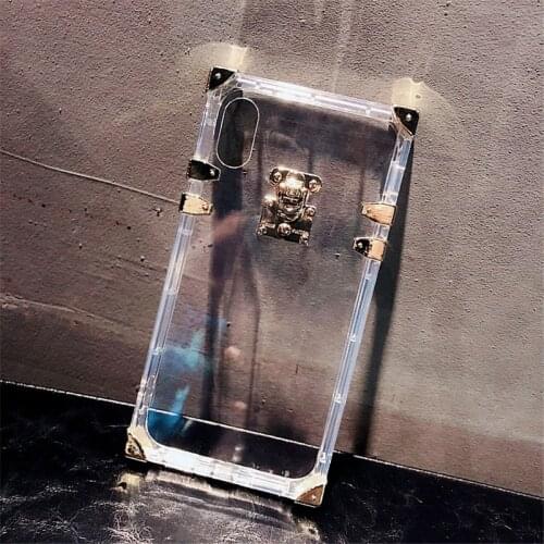 For iphone luxury case For iPhone 7 8 6 6s Plus Square silicone Cover Transparent Case Coque Capa For iPhone X Xs 11 Pro Max XR