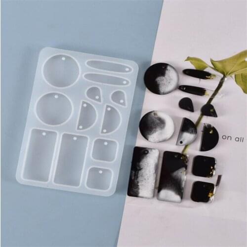 Earrings Dangler Casting Silicone Mold DIY Crafts Jewelry Pendant Making Tools Crystal Epoxy Resin Mold for Earrings Necklace