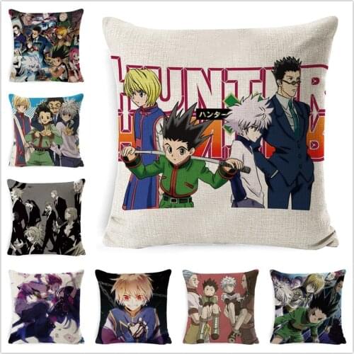Anime Manga HUNTER X HUNTER Silk Pillowcase 45x45cm Pillow Case Cover Seat Bedding Home Sofa Decorative Cushion Cover