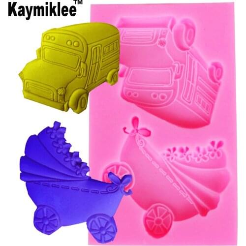 F1226 Baby Cars Silicone Mold Fondant Mould Cake Decorating Tools Chocolate Gumpaste Mold, Sugarcraft, Chocolate Mold