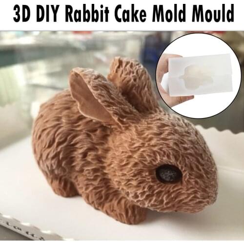 Silicone 3D DIY Rabbit Cake Mold Easter Gift Handmade Bunny Baking Tool Mould Bakeware Craft Decorating