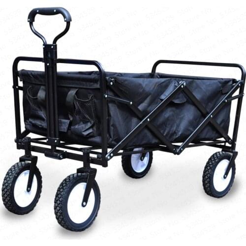 5%Wheel Heavy Duty Folding Bag Garden Trolley Cart Bag Wagon Hand Pull Wheelbarrow Camp Only Bag Cart