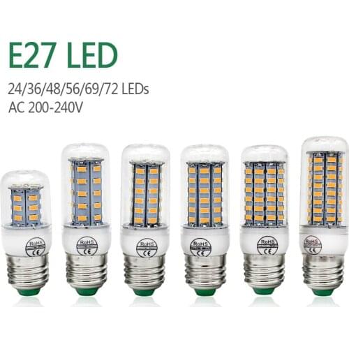 1pcs LED Lamp E27 E14 B22 G9 GU10 Light AC 220V SMD 5730 Chandelier Spotlight 24 36 48 56 69 72LEDs Corn Bulb Home Decoration