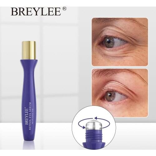 BREYLEE Retinol Eye Serum Anti Wrinkle Reduce Fine Lines Eye Bag Dark Circle Anti-Aging Lifting Firming Eye Roller Eye Skin Care