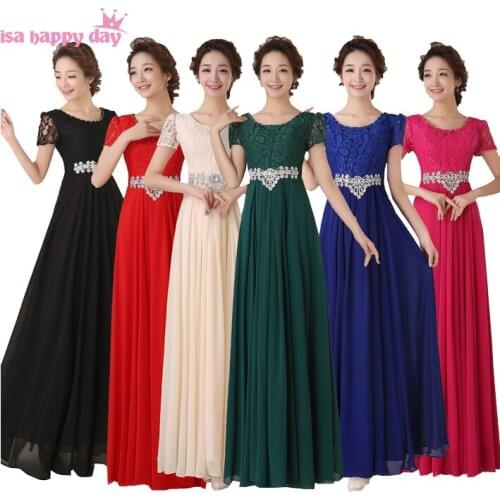 Vestido formal bride maid full figure bridesmaid party red dresses plus size royal blue lace chiffon dress long gown B2778