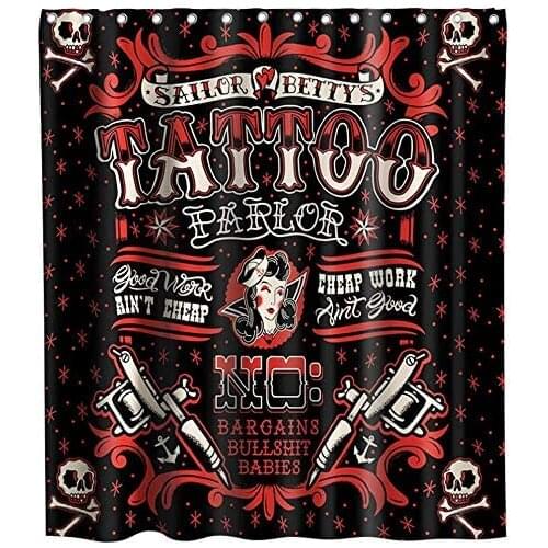 Sailor Bathroom Decor Waterproof Fabric with 12 Hooks