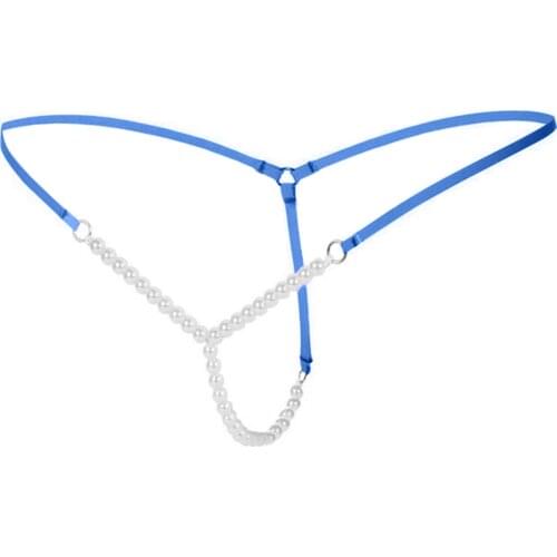 Women Sexy Pearl G-string Panties Elastic Seamless Thongs Underwear Ladies Erotic Lingerie G-strings Briefs Knickers Sleepwear