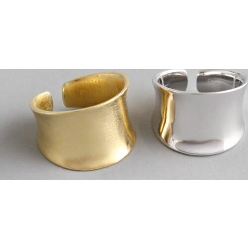 100% 925 sterling silver irregular matte smooth wide open rings for woman jewelry 2020, punk ring women silver ring 925 jewelry