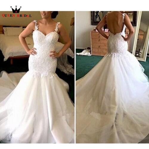 Custom Made Mermaid Sweetheart Tulle Lace Beading Sexy 2021 Fashion Wedding Dresses Bridal Gowns Vestido De Noiva DA94