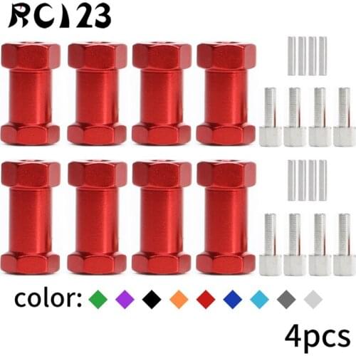 1/10 4Pc Alloy 12mm Wheel Hex Hub 20mm/25mm Extension Coupler Adaptor for RC Crawler Car Parts AXIAL AX10 SCX10 D90 CC01 F350