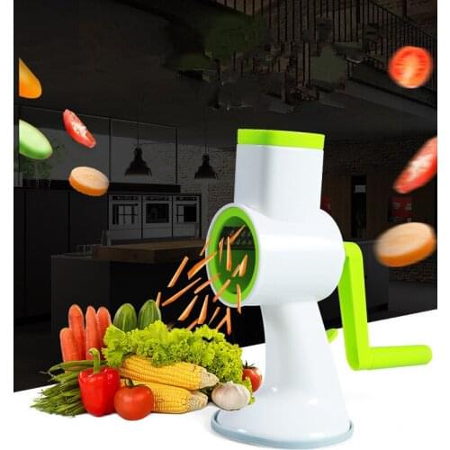 1PC Manual Hand Rotary Mandoline Slicer, Vegetable Cheese Cutter Slicer Shredder Grinder With Stainless Steel Blade OK 0522