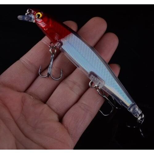 1pcs Wobblers Jerkbait 10 Colors 110mm 13g Hard Bait Minnow Crank Fishing lures Crankbait Bass #6 Sharp Hooks With 3D Eyes