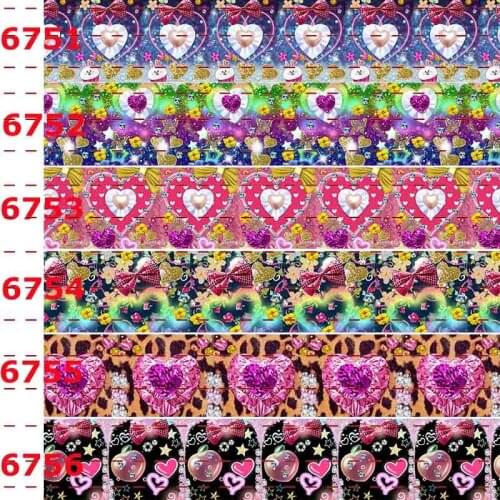 10yards -different sizes -crystal heart beautiful ribbon printed Grosgrain ribbon DIY